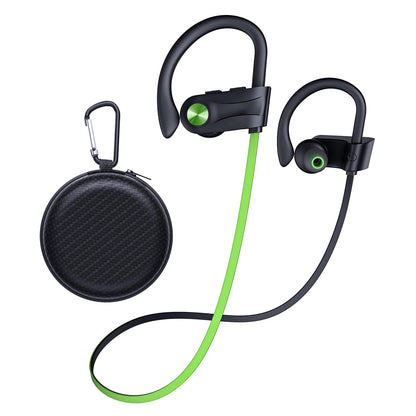 JOYWISE Bluetooth Headphones, Wireless Earbuds IPX7 Waterproof Bluetooth 5.3 Headphones with 16Hrs Playtime Stereo Bass Headsets with Mic Running Headsets with Earhooks for Sports Running Workout