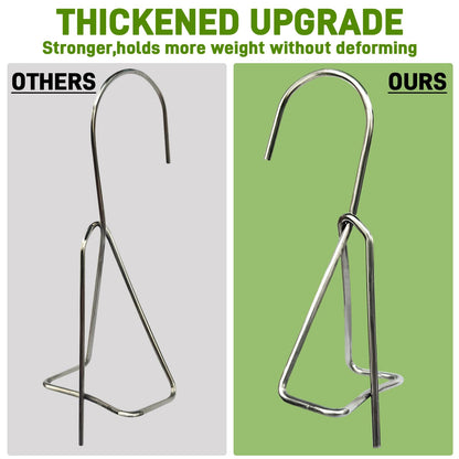 20 Packs Terracotta Pots Hanger Hooks,Sturdy Thick Stainless Steel Plant Hanger,Flower Pot Holders for Clay Pots,Wall and Fence Mounted Plant Hanging Holder for Terra Cotta Pot(Vertical Hang,20Pack)
