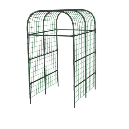 Metal Garden Arch Trellis, 7.3Ft Black for Raised Beds, Plant Support for Cucumbers & Climbing Vegetables