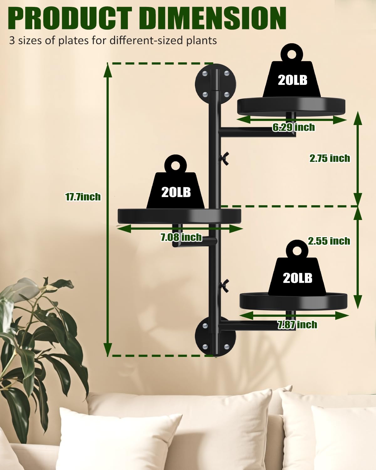 joyhalo Rotating Plant Wall Shelf 2 Pack Set, 3-Tier Window Plants Stand, 180° Rotating Wall Mounted Holder, Plants Windows Shelf, Indoor Plant Shelves for Multiple Plants