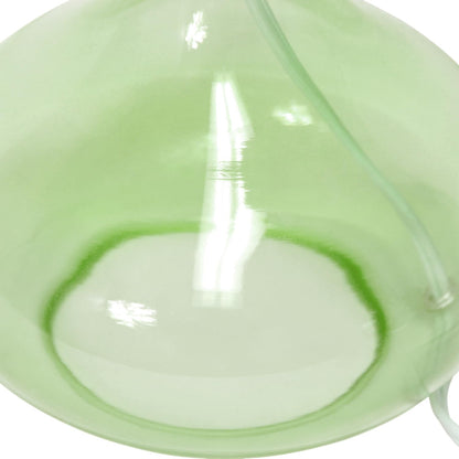 Simple Designs LT2063-GRW Glass Raindrop Table Lamp with Fabric Shade, Green with White Shade