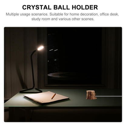 ARTIBETTER Tree Stump Led Light Ornament with Wooden Crystal Ball Stand Usb Night Light 3.54 Inch Lighted Crystal Sphere Base for Home Office Desk Decoration