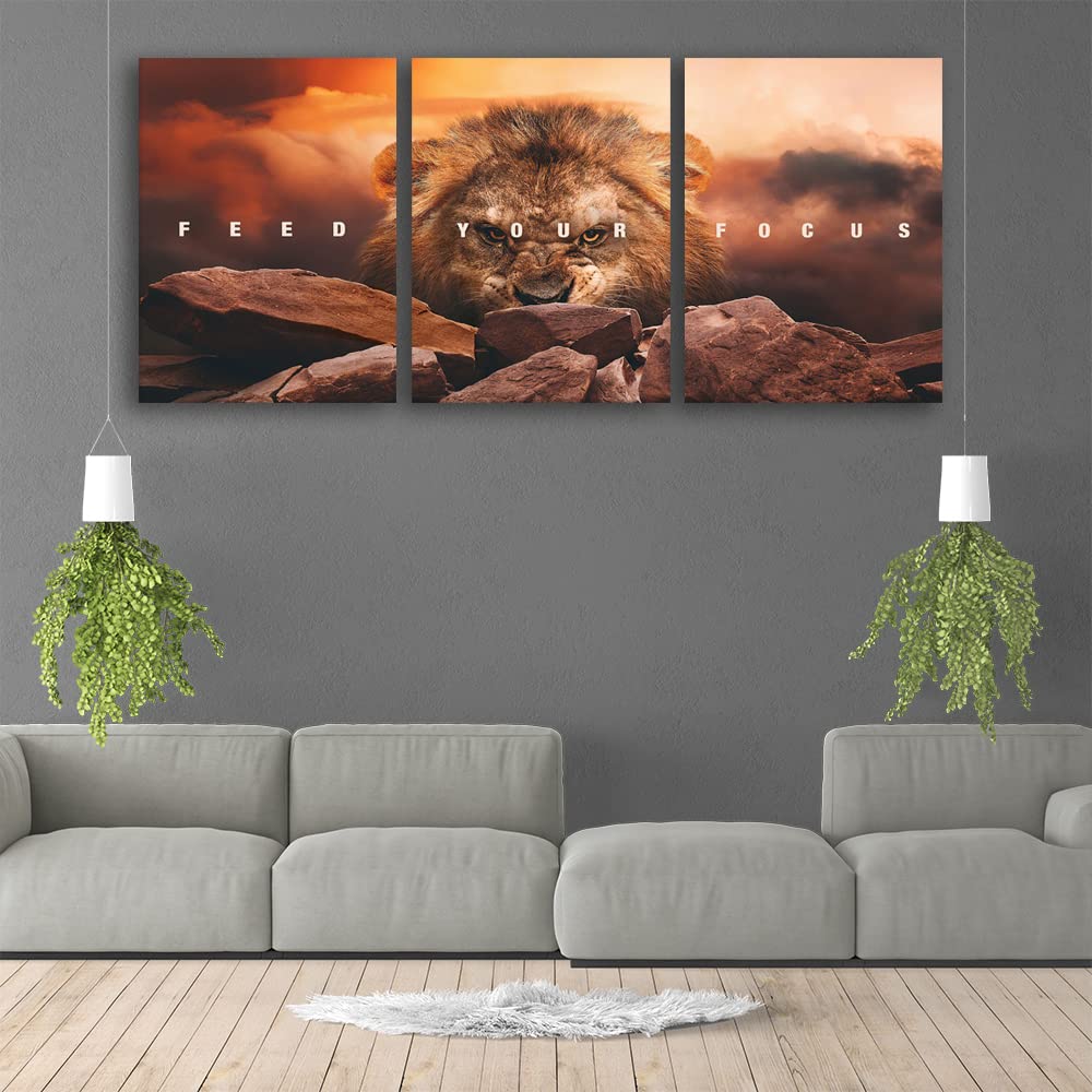 Inspirational Quotes Poster Framed Wall Art Motivational Canvas Painting Print Picture Wall Art Canvas Modern 3 Panels Canvas Prints Artwork for Home Office Decor Ready to Hang - 36" W x 16" H