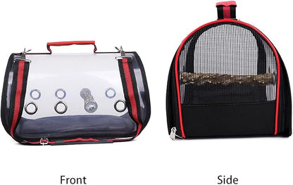 Transparent Parrot Carrying Cage Bird Travel Bag Bird Backpack Carrier with Perches Bird Carriers Tote Bag for Pet Parrots Outdoor Use