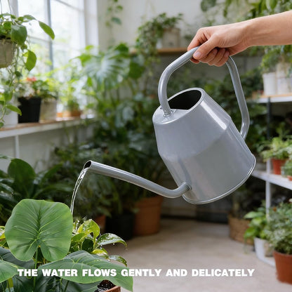 35 oz/1000 ml Metal Indoor Small Watering Can with Long Spout for House Plants Decorative, 12 oz/360 ml Glass Plant Mister Spray Bottle for Bonsai Garden Flowers (Grey)
