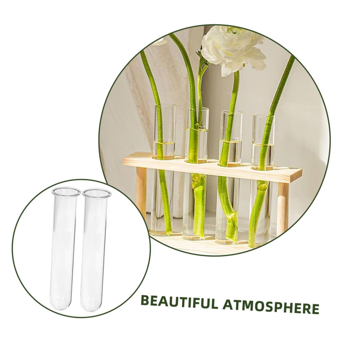 JEWEDECO 5pcs Glass Test Tubes for Plant Propagation Vase Hydroponic Floral Water Tubes Glass 2.5x3x15cm Small Terrarium Plants Home Décor