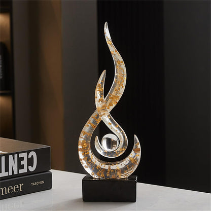 AWNR Abstract Art Deco Decor Statues for Home,Shelves,Table,Living Room, Dining Room,Modern Sculpture Decoraciones of Homes for Sale (Transparent Gold)