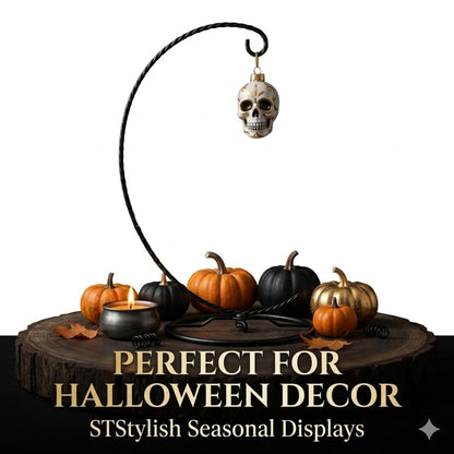 HOHIYA 4 Pack Black Ornament Display Stand 9.5” Twist Wire Holders for Glass Terrarium Air Plants Christmas Halloween Easter Ornaments Tabletop Metal Display Rack