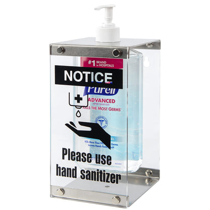 J JACKCUBE DESIGN Acrylic Box Hand Sanitizer Bottle Holder Dispenser, Pump Bottle Holder Free Standing for Restaurant, Bar, Counter, Kitchen, Shelves-MK909A