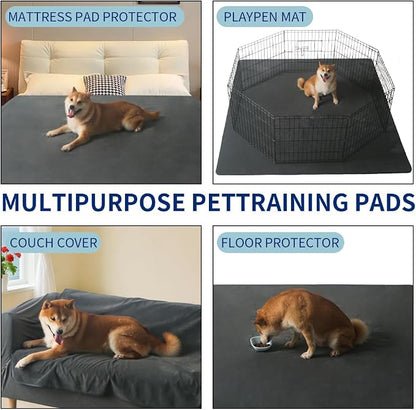 2Pack Washable Pee Pads for Dogs 48x48 Inch, Fast Absorbent Puppy Pads Reusable, Waterproof, Non Slip, Quick Dry Dog Pads for Puppy Training Whelping