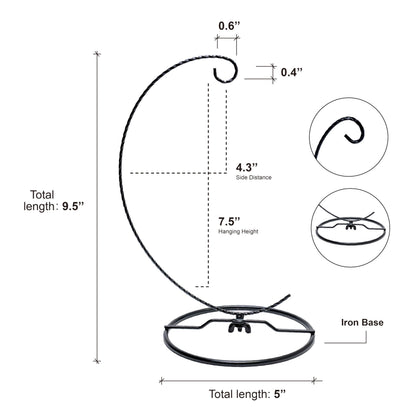HOHIYA 4 Pack Black Ornament Display Stand 9.5” Twist Wire Holders for Glass Terrarium Air Plants Christmas Halloween Easter Ornaments Tabletop Metal Display Rack