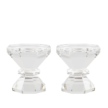 Marvala Crystal Candle Holders, Pillar Candlestick Set of 2, Modern Elegant Tall Crystal Candlesticks for Wedding Centerpieces, Christmas, Dining Table, Home, Party Decor