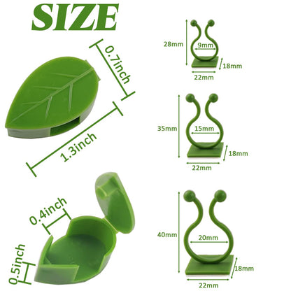 GXXMEI 200PCS Plant Climbing Wall Fixture Clips Self-Adhesive Hook Vines Traction Clips Invisible Holder Garden Green Leaf Simulation Self-Adhesive Hook Wire Fixing Supporting