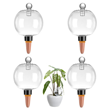 Ansberta 4 Pack Plant Watering Globes with Covers 17oz Self Watering Planter Insert, Plastic Water Bulbs, Indoor/Outdoor Plant Watering Devices for Automatic Drip Irrigation