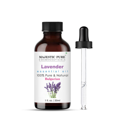 Majestic Pure Lavender Essential Oil with Glass Dropper - Huge 4 Fl Oz - 100% Pure and Natural Lavender Oil - Premium Grade Essential Oils for Diffuser, Aromatherapy, Soap and Candle Making