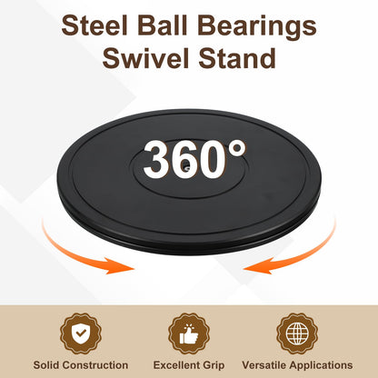 uxcell 2Pcs 12 Inch Rotating Swivel Stand with Steel Ball Bearings, 360 Degree Rotating Lazy Susan Turntable Organizer Round Rotating Plate for TV Sculpture Computers Monitor, Black