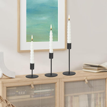 Anndason Set of 6 Black Candlestick Holders - Decorative for Home Decor, Wedding, Dining, Party, Anniversary