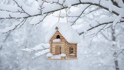 Premium Wooden Lincolnlog Bird House Kit - Birdhouse Kits - Build it Yourself Birdhouse for Adults to Build - Woodworking Adult Crafts & DIY Bird House, Relax Crafts Gifts Wood Projects