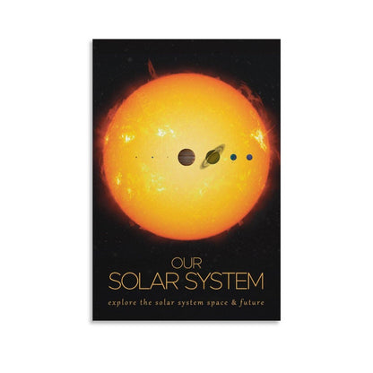 LGDSBHH Minimalist Our Solar System Canvas Wall Art - Educational Space Planet Poster - Science Classroom & Kids Bedroom Decor - 12x18 Inch (Unframed)