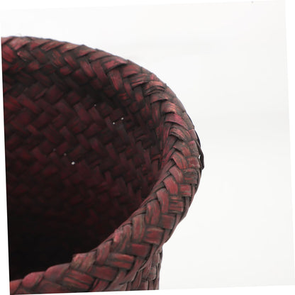 OFFSCH 1Pc Seaweed Woven Plant Holder Natural Seagrass Pot Container for Indoor Plants Handcrafted Design Versatile Basket for Home Decor