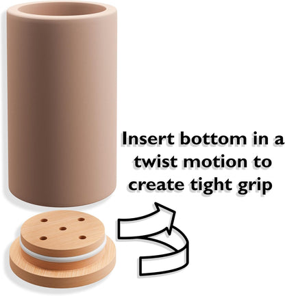 Matani Bamboo Toothbrush Holder Diatomite Tooth Brush Organizer - Storage Stand for Small Bathroom & Counter - Removable Base & Drain Holes, Water-Absorbent & Quick-Drying (Off White)