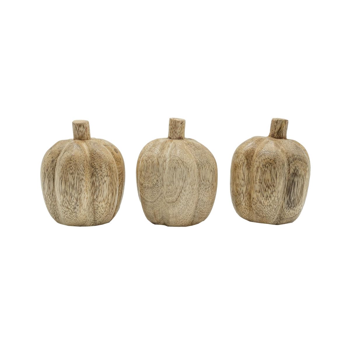 Foreside Home and Garden Pumpkin Deco Baubles Figurines with Bag Set of 3 Beige