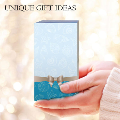 FONMY Mini Couple Toothbrush Holder Stand-Acrylic w/Nature Seashell Handmade Seascape Razor Holders Organizer for Bathroom Vanity Countertops Office Unique Gifts and Home Decoration,Sea Blue,Pack of 2