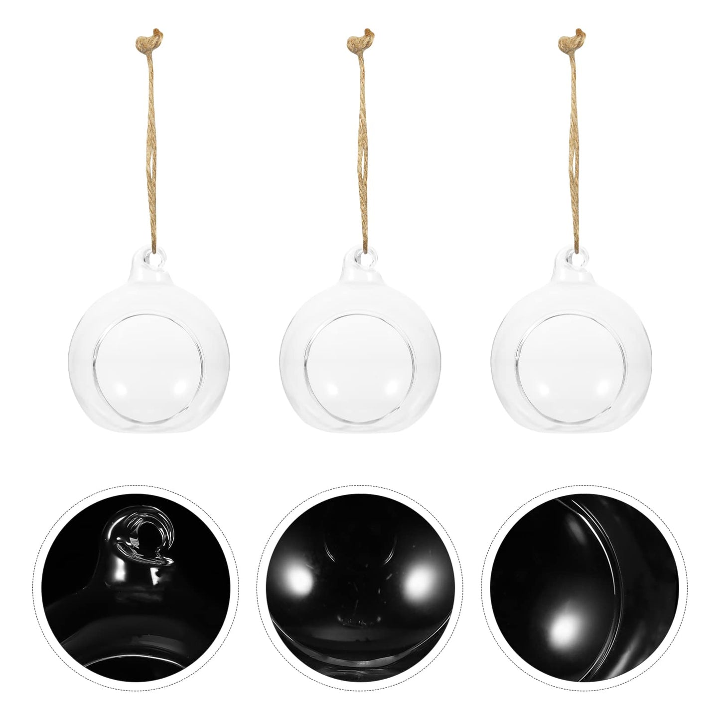 Cabilock Hanging Planter Glass Containers Glass Vases 12 Pcs Hanging Terrarium Hanging Glass orb Hanging Terrarium Globe Orbs air Plants Globe Glass Plant Glass Containers Glass Vases Glass Vase
