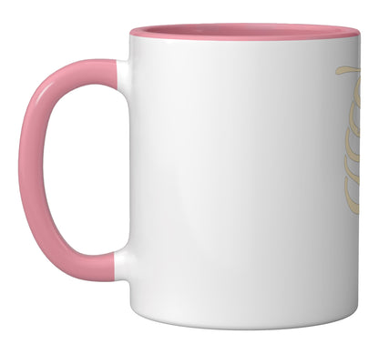 Skeleton Burger Pregnancy Xray Funny Halloween Party Birth Ceramic Mug, Pink/White