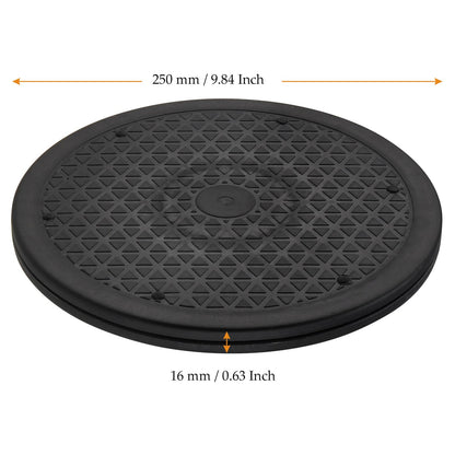 MUKCHAP 6PCS 10 Inch Rotating Swivel Stand, 360 Degree Black Bonsai Turntable with Steel Ball, Rotating Displaying Stand for Table Top, Monitor, Plant
