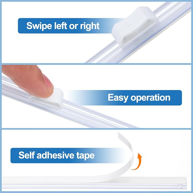 PATIKIL 8pcs Plastic Wrap Cutter, 14in Plastic Wrap Slide Cutter Self Adhesive, White