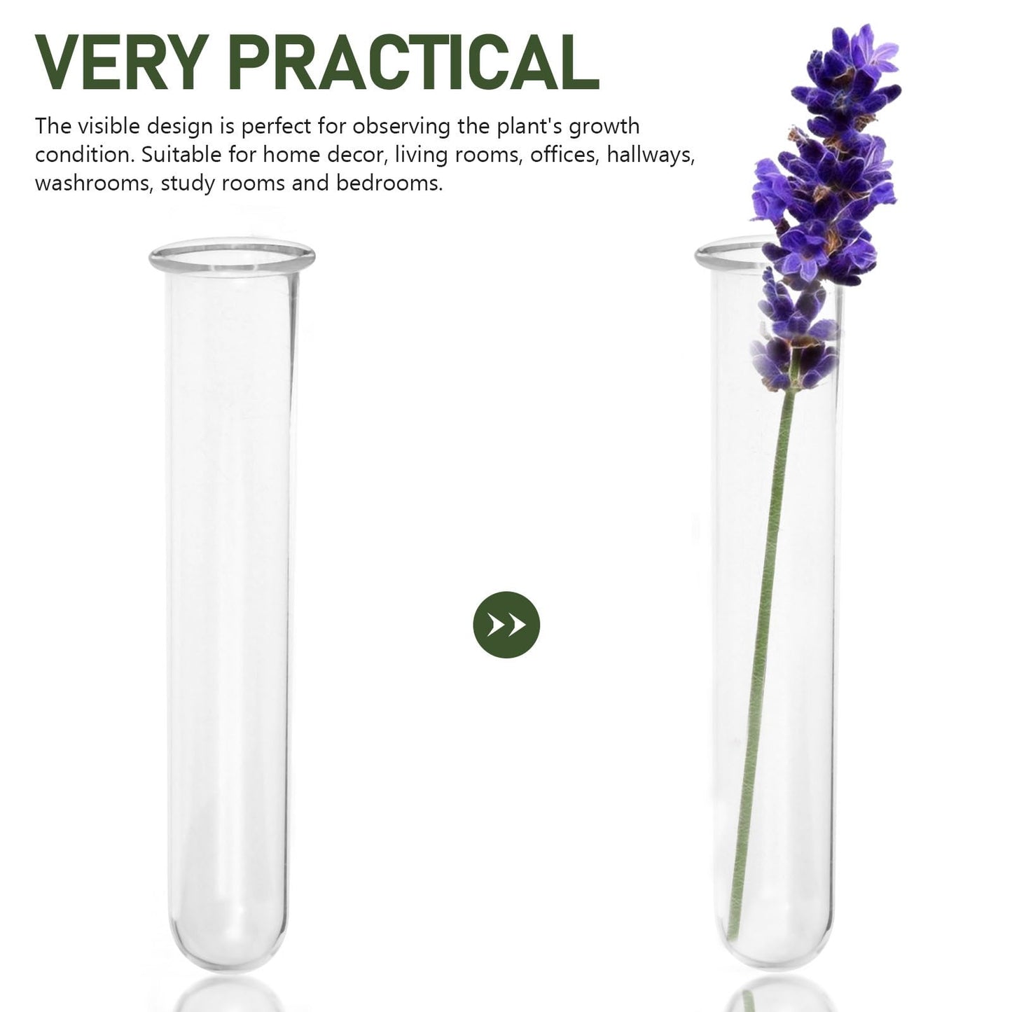 4 Pcs Glass Test Tube Vases for Flowers,5.9 x 1.18 Inch Hydroponic Propagation Tubes Plant Terrarium for Home Office Cafes Flower Shop Desktop Decoration