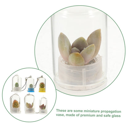 GALPADA 6pcs Key Chain Keychain Charm Keychain Accessories Decor Plants Plant Keychain Hanging Terrarium Large Home Keychain Vase Jar Clear Vase Car Miniature Hanging Planters Bulb Glass