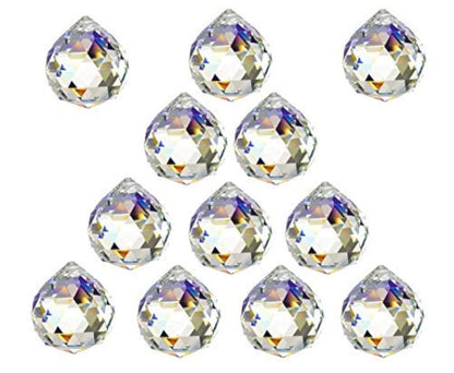 12 Pcs Crystal Ball Prism Suncatcher Rainbow Pendants Maker, 30mm Clear Glass Crystal Ball Prism,Hanging Crystals Prisms for Windows,for Feng Shui,for Home,Office,Garden Decoration