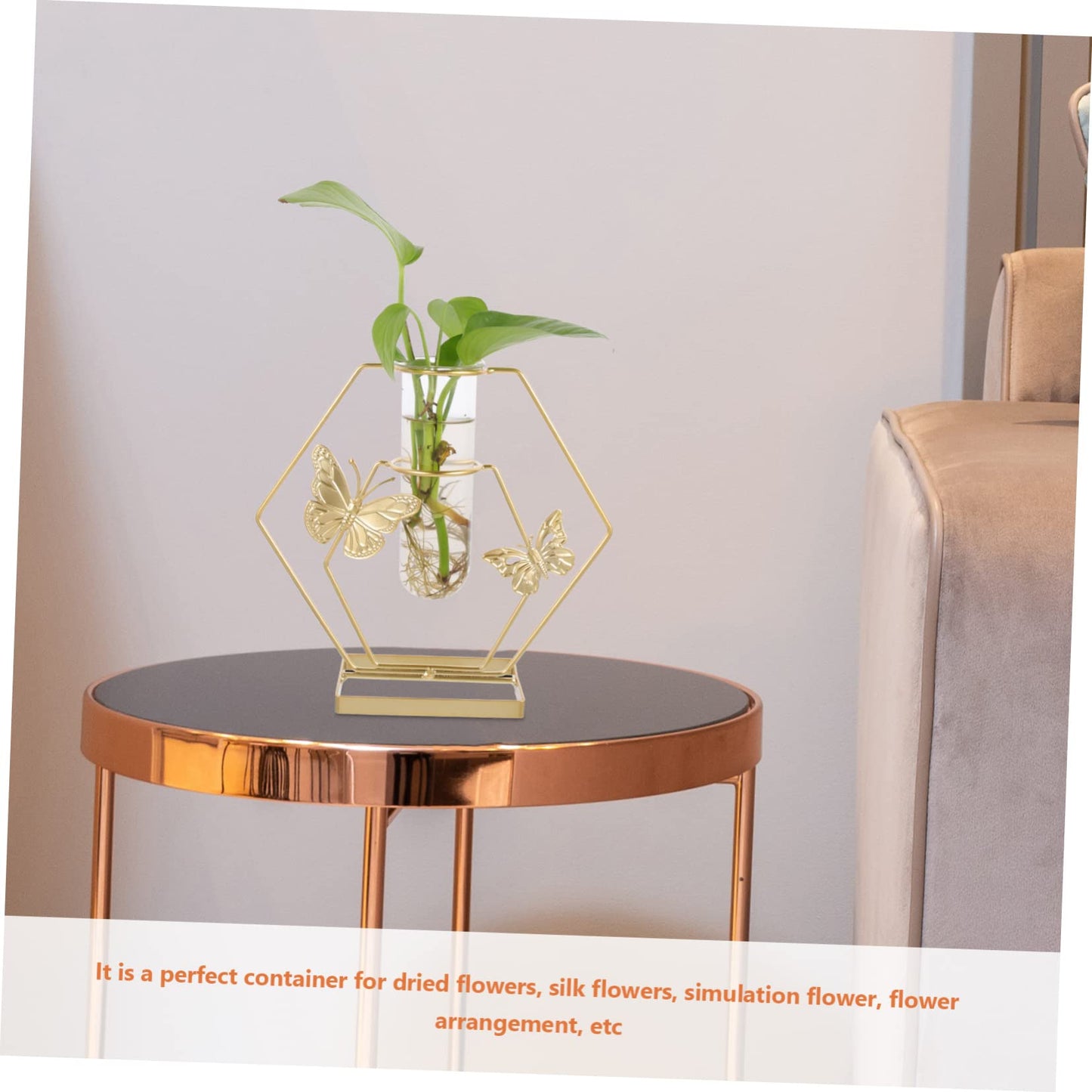 Zerodeko Hydroponic Plant Vase Hexagonal Glass Terrarium with Lightweight Floral Holder for Wedding Centerpieces Home Office Desktop Decoration
