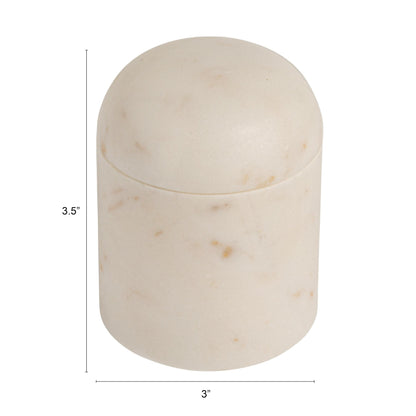 Bloomingville Round Marble Salt Cellar, White