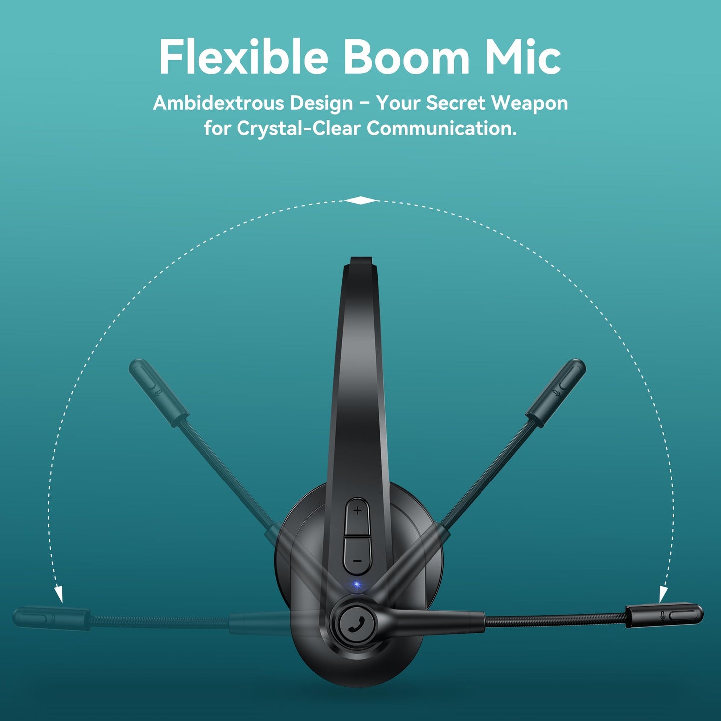 Sarevile Bluetooth Headset with USB Dongle for Computer, Single-Ear Wireless Headset with Noise Cancelling Microphone for Office & Truckers, Bluetooth V5.2 with Mute Button for Work