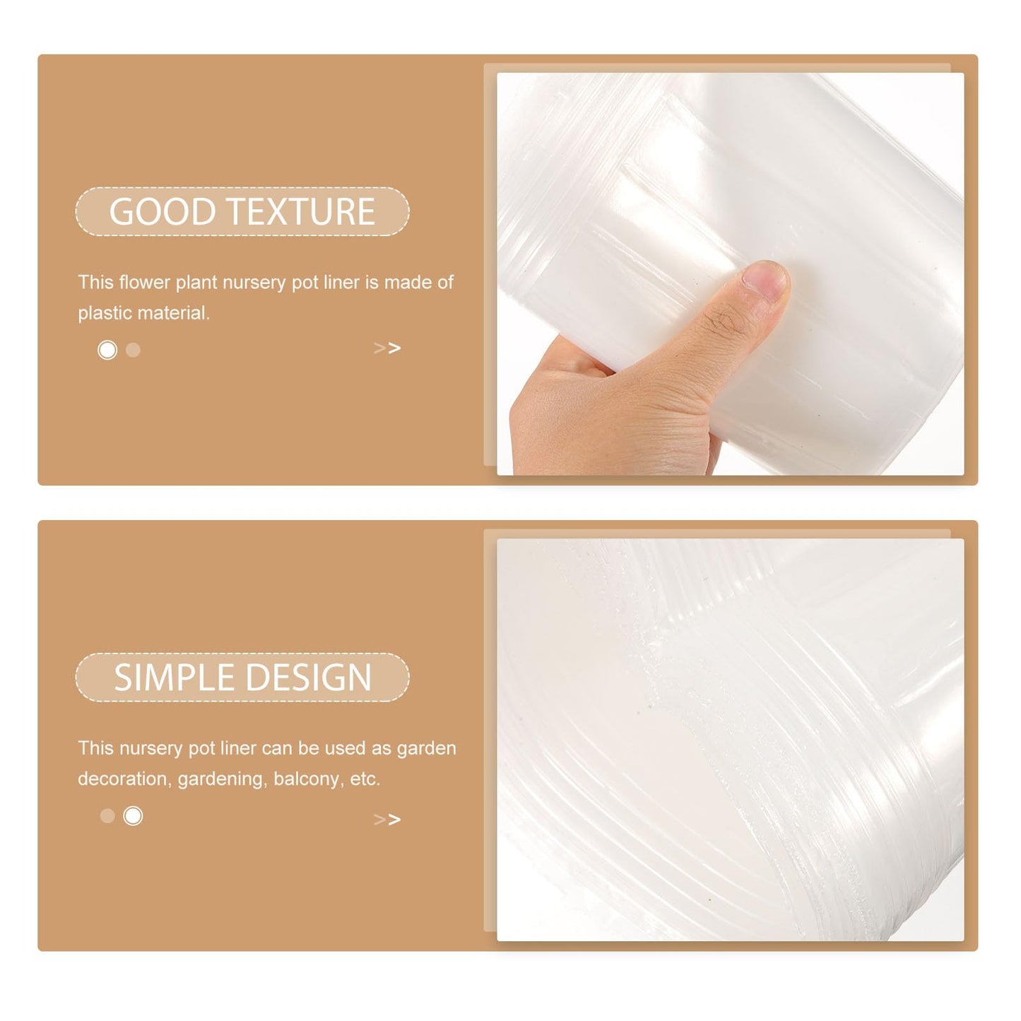 Yardenfun Clear Plastic Plant Pot Liners with Drainage Holes 6.10X5.70X4.52 Inches Set of 10 Nursery Pot Inserts for Garden Balcony Home Planting