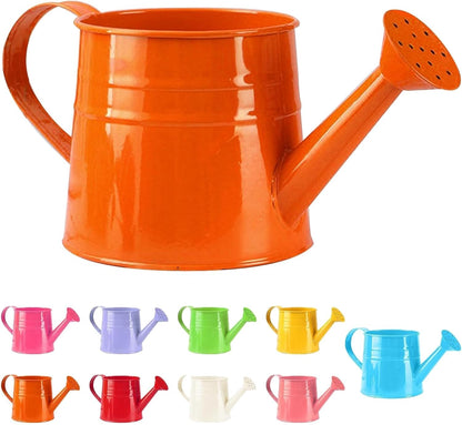 Watering Can, 1L Metal Flower Garden Watering Can, Lightweight Durable Decorative Gardening Tool for Outdoor Indoor Plants Lawn Garden (Orange)