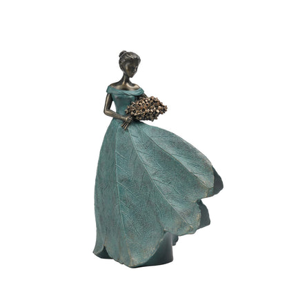 Guichifun Fairy Statue Collection Home Decoration - Leaf Angel Girls Resin Modern Table Decor for Living Room Office Sculpture Decor for Women Indoor Rustic Figurines Gift 5 x 3 x 7.5 Inch