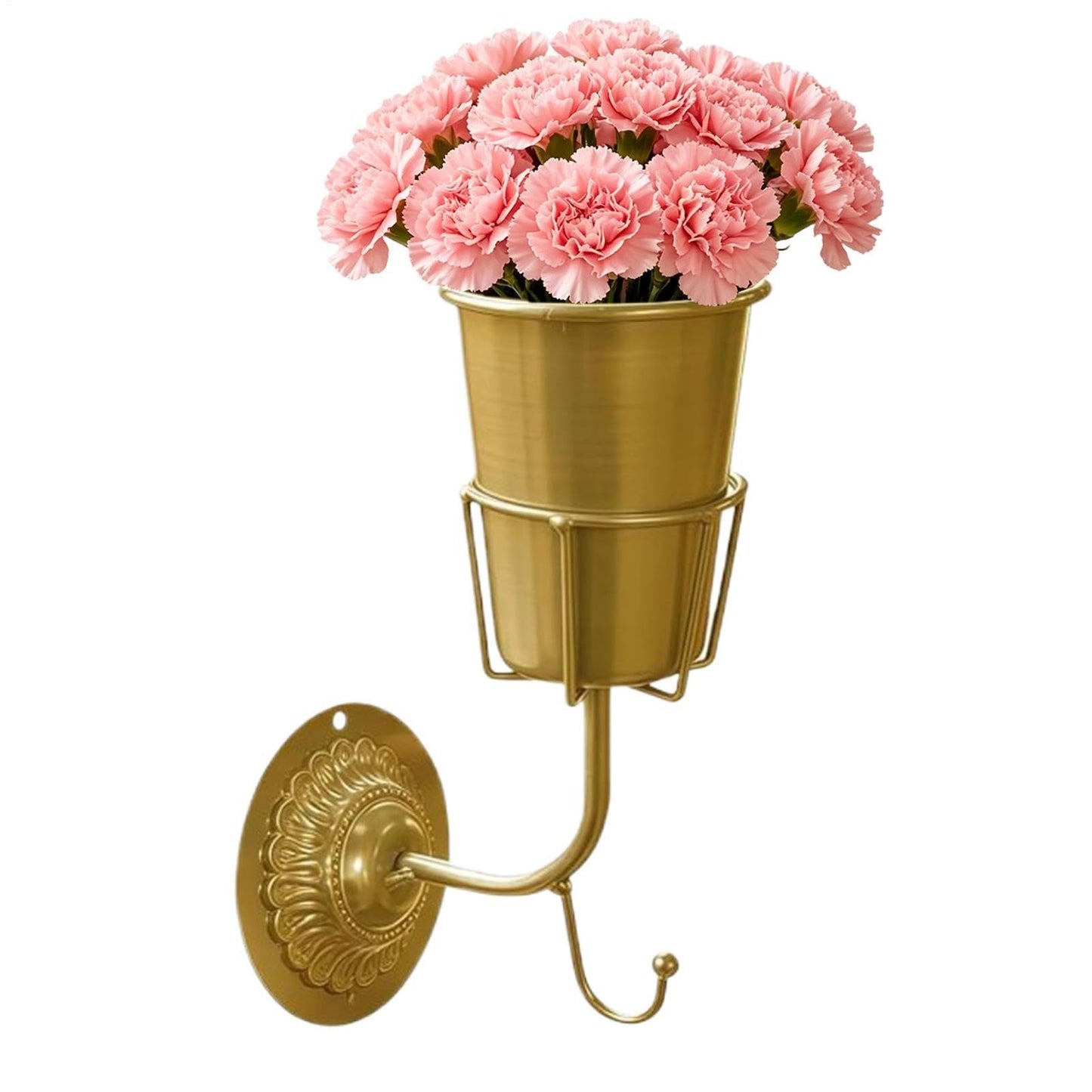 Wall Vase with Hook - Space Saving Organizer, 9.84x3.35 Inch Indoor Wall Plant Holder with Mini Glass Tube, Hanging Flower Pocket, Vertical Geometry Terrarium, Planter for Home Entryway Bedroom