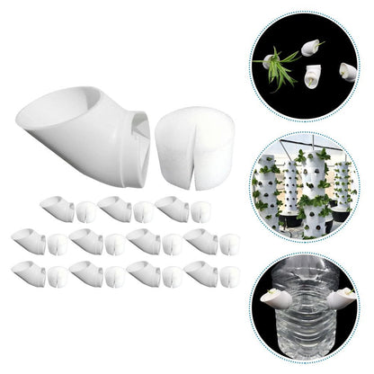 FONDOTIN Hydroponic Planting Cups 2.83 X 1.49 Inch Reusable Plastic Garden Containers with for Vertical Hydroponics Tower Indoor Balcony Soilless Vegetable Cultivation