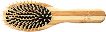 BASS Brushes THE Green PET Oval Brush, Bamboo-Stiped Finish, Small