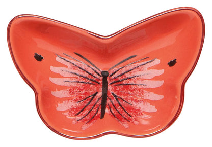 Now Designs Meadow Butterfly Shaped Ceramic Pinch Bowl Set, Soy Sauce Dish, Set of 6