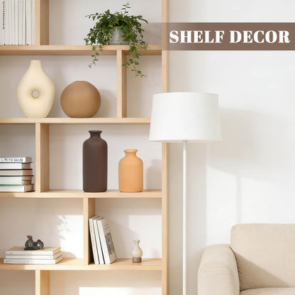Ceramic Vase Set of 4 Modern Farmhouse Decor Vases for Home Table Centerpiece - Rustic Flower Vases for Living Room Kitchen Shelf Bedroom Office Bathroom Dining and Coffee Table Decor