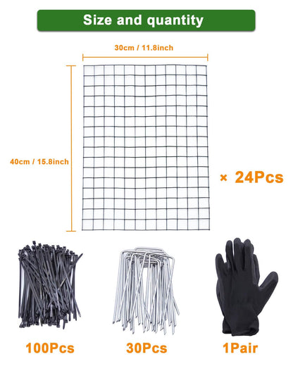 24Pcs Plant Protectors from Animals - Plant Cages for Outdoor Plants 11.8"x15.8" Metal Mesh Garden Protector for Flowers, Vegetables, to Stop Rabbits, Chickens and Squirrels