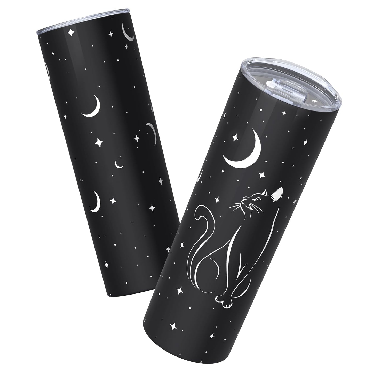 Mofvugz Black Cat Gifts for Women, Black Cat Tumbler 20oz Stainless Steel Insulated Cup Travel Mug Tumbler, Christmas Halloween Birthday Gifts for Women