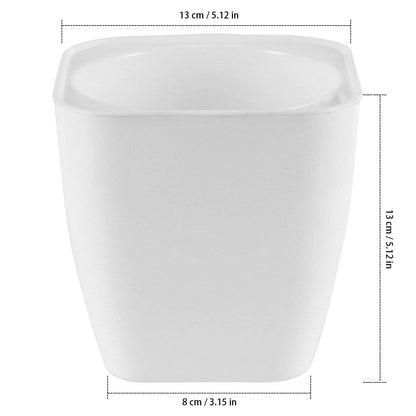 ZEONHAK 5 Inches Self Watering Planter, 10 Pack Plastic Self Watering Pots with 10 Wick Ropes, Wicking Flower Pots for Violets, Ocean Spider Plant, Orchid, Plants, Flowers, White