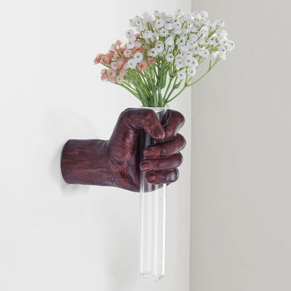 XYQXYQ Wall Sculptures, Hand Vases Home Decor, Wall Mount Art Sculpture, Unique Wall Art Statue, Funky Flower Vase Decorations, Modern Eclectic Hanging Decor,Glass Test Tube Vase