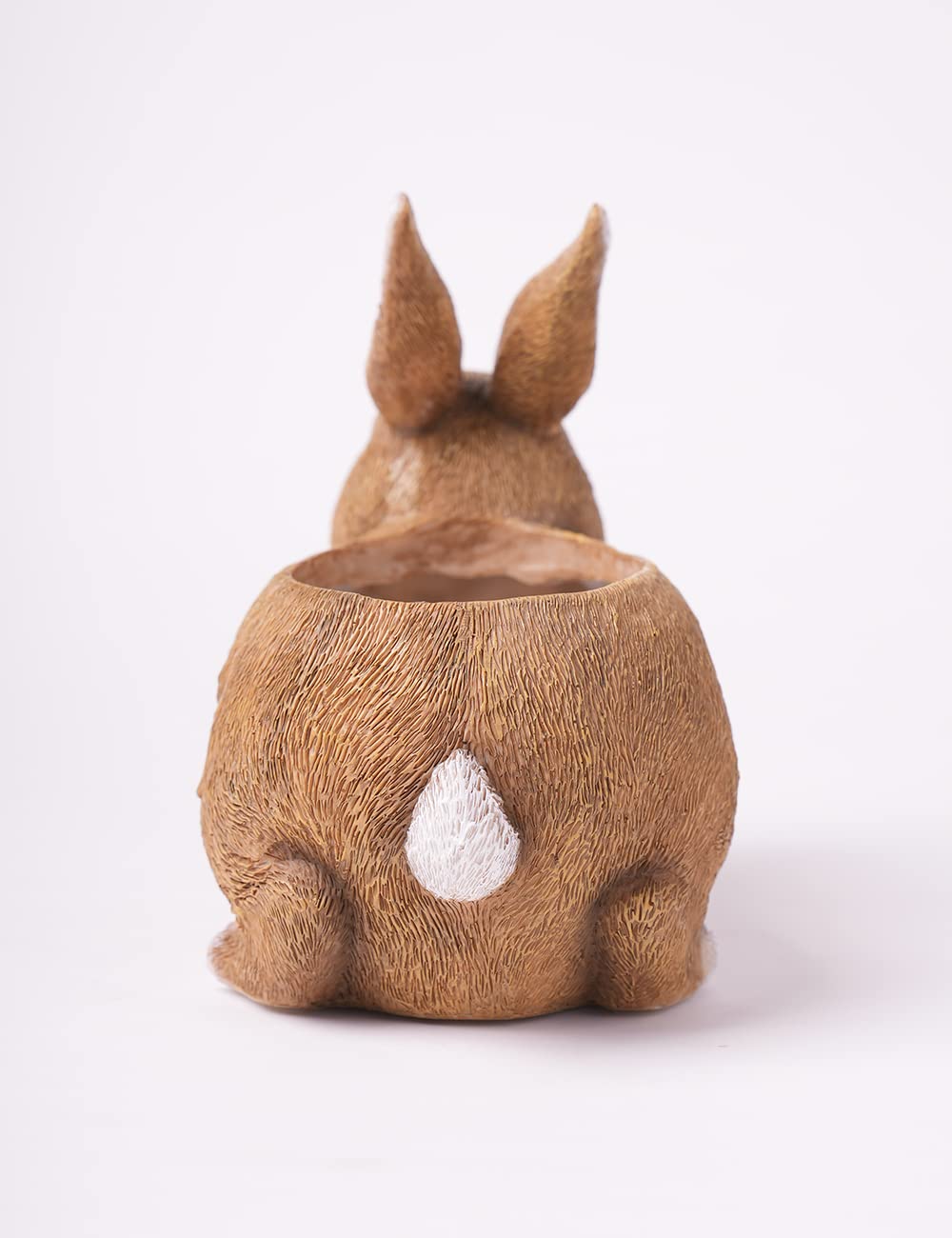 HAUCOZE Rabbit Statue Planter Succulent Pot Modern Animal Sculpture Home Decor Gift for Bookshelf Garden 8.7 Inch